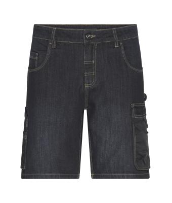 Unisex Workwear Stretch-Bermuda-Jeans Zwart-denim 10523