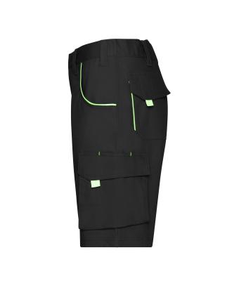 Unisexe Bermuda workwear - COLOR - Noir/vert-citron 8545