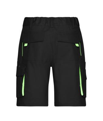 Unisexe Bermuda workwear - COLOR - Noir/vert-citron 8545