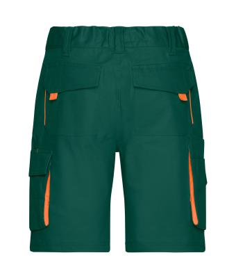 Unisex Workwear Bermudas - COLOR - Dongergroen/oranje 8545