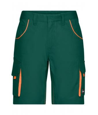 Unisex Workwear Bermudas - COLOR - Dark-green/orange 8545
