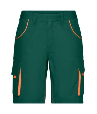 Unisex Workwear Bermudas - COLOR - Dark-green/orange 8545