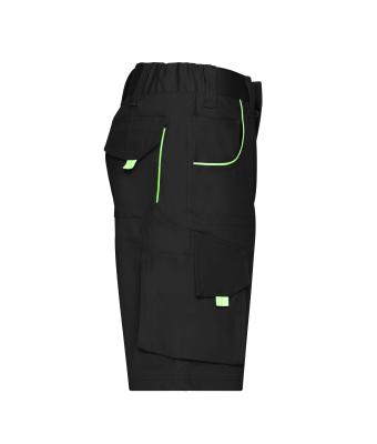 Unisex Workwear Bermudas - COLOR - Zwart/lime 8545