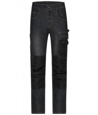 Unisexe Jeans de travail stretch Noir-denim 8715