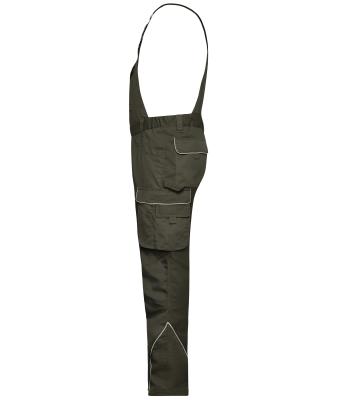 Unisex Workwear Pants with Bib - SOLID - Olijf 8719