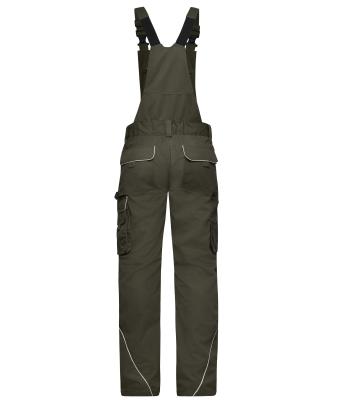 Unisex Workwear Pants with Bib - SOLID - Olijf 8719