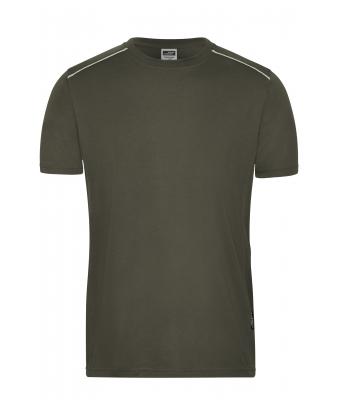 Men Men's Workwear T-Shirt - SOLID -   OCS Blended Olive 8712