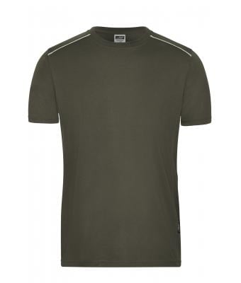 Heren Men's Workwear T-Shirt - SOLID -   OCS Blended Olijf 8712