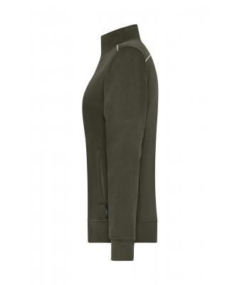 Dames Ladies' Workwear Sweat Jacket - SOLID - Olijf 8727