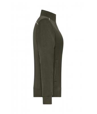 Dames Ladies' Workwear Sweat Jacket - SOLID - Olijf 8727