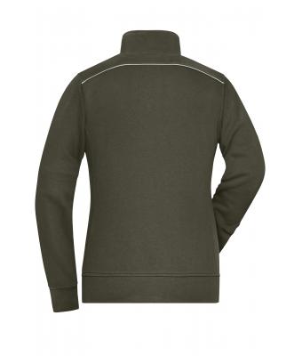Dames Ladies' Workwear Sweat Jacket - SOLID - Olijf 8727
