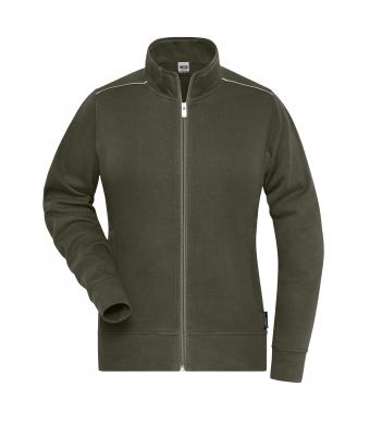 Dames Ladies' Workwear Sweat Jacket - SOLID - Olijf 8727