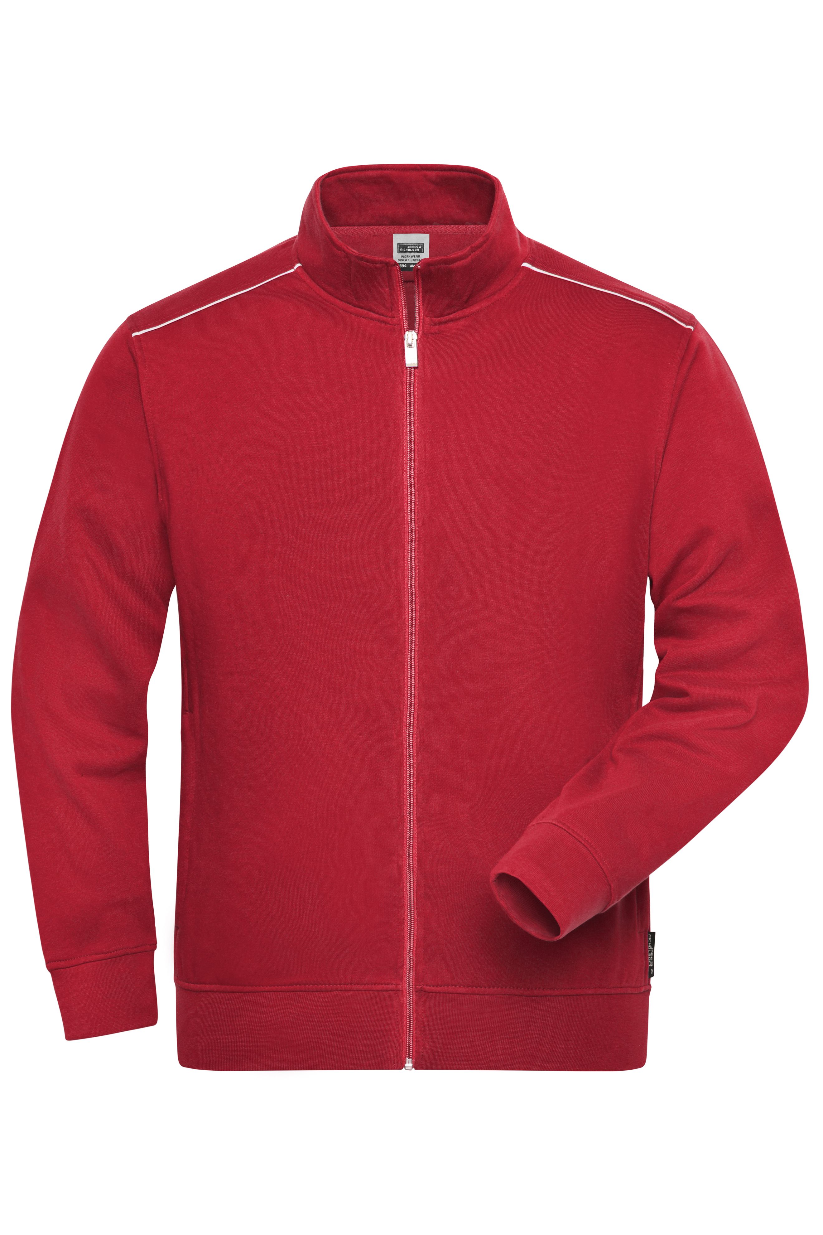 Homme Sweat de travail homme zippé - SOLID - Rouge-Daiber