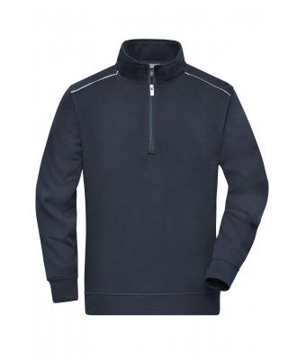 Unisexe Sweat de travail demi-zippé - SOLID - Marine 8733