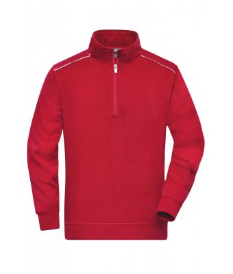 Unisexe Sweat de travail demi-zippé - SOLID - Rouge 8733