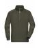 Unisex Workwear Half-Zip Sweat - SOLID - Olijf 8733