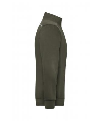 Unisex Workwear Half-Zip Sweat - SOLID - Olive 8733