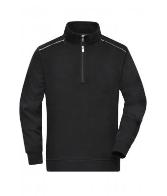Unisex Workwear Half-Zip Sweat - SOLID - Zwart 8733