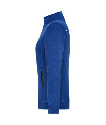 Dames Ladies' Knitted Workwear Fleece Jacket - SOLID - Donkerroyal-melange/navy 10221