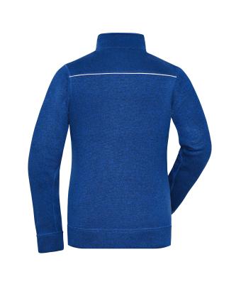 Dames Ladies' Knitted Workwear Fleece Jacket - SOLID - Donkerroyal-melange/navy 10221