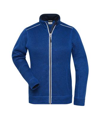 Dames Ladies' Knitted Workwear Fleece Jacket - SOLID - Donkerroyal-melange/navy 10221