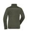 Dames Ladies' Knitted Workwear Fleece Jacket - SOLID - Olijf-melange/zwart 10221