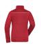 Dames Ladies' Knitted Workwear Fleece Jacket - SOLID - Rood-melange/zwart 10221