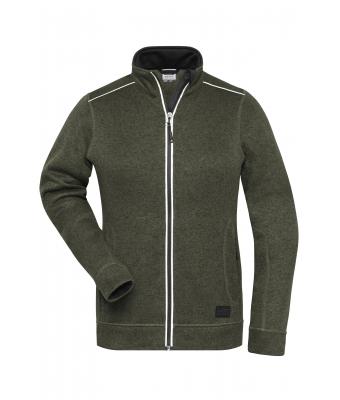 Femme Veste polaire de travail tricot femme - SOLID - Olive-mélange/noir 10221