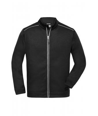 Men Men's Knitted Workwear Fleece Jacket - SOLID - Black/black 10222