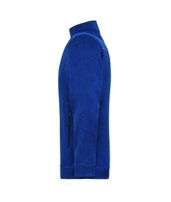 Heren Men's Knitted Workwear Fleece Jacket - SOLID - Donkerroyal-melange/navy 10222