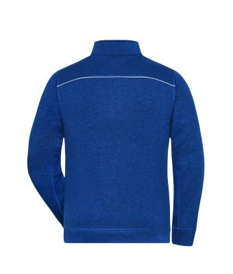 Heren Men's Knitted Workwear Fleece Jacket - SOLID - Donkerroyal-melange/navy 10222