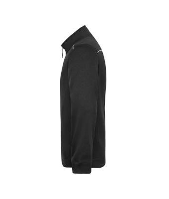Heren Men's Knitted Workwear Fleece Jacket - SOLID - Zwart/zwart 10222