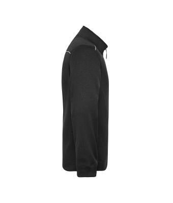 Heren Men's Knitted Workwear Fleece Jacket - SOLID - Zwart/zwart 10222