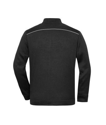 Heren Men's Knitted Workwear Fleece Jacket - SOLID - Zwart/zwart 10222
