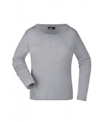 Dames Ladies' Shirt Long-Sleeved Medium Heather-grijs 7972