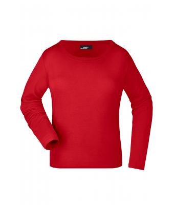 Dames Ladies' Shirt Long-Sleeved Medium Rood 7972