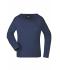 Dames Ladies' Shirt Long-Sleeved Medium Navy 7972