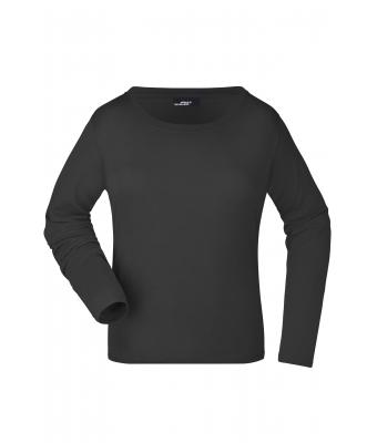 Dames Ladies' Shirt Long-Sleeved Medium Zwart 7972