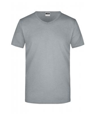 Men Men's Slim Fit V-T Grey-heather 7557