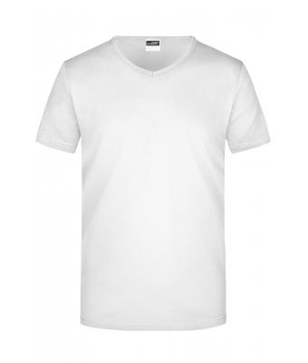 Homme T-shirt cintré col V homme Blanc 7557
