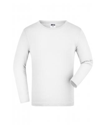 Kinderen Junior Shirt Long-Sleeved Medium Wit 7978