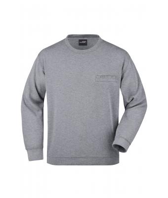 Heren Men's Round Sweat Pocket Heather-grijs 7563