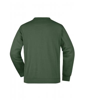 Heren Men's Round Sweat Pocket Donkergroen 7563