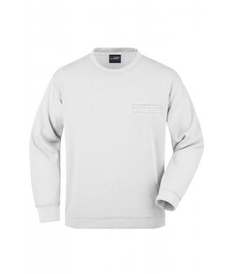 Homme Sweat-shirt homme poche poitrine Blanc 7563