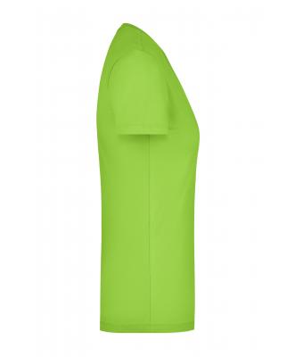 Femme T-shirt femme col rond extensible Vert-citron 7983