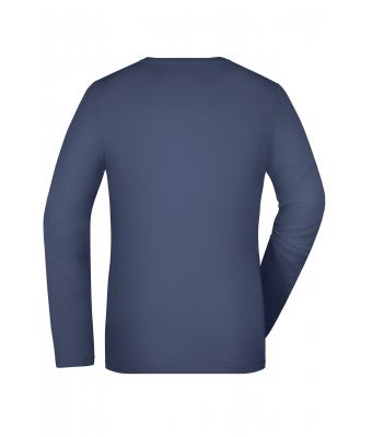 Damen Ladies' Stretch Shirt Long-Sleeved Navy 7984