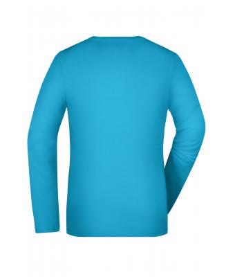 Damen Ladies' Stretch Shirt Long-Sleeved Turquoise 7984