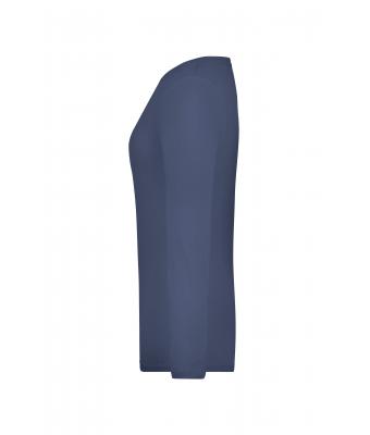 Dames Ladies' Stretch Shirt Long-Sleeved Navy 7984