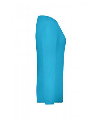 Dames Ladies' Stretch Shirt Long-Sleeved Turquoise 7984