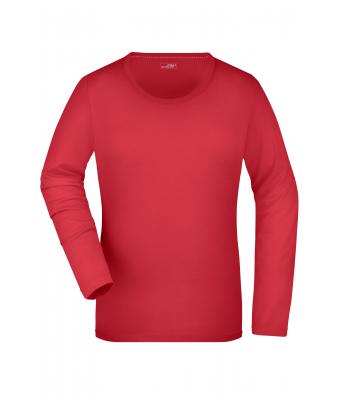 Damen Ladies' Stretch Shirt Long-Sleeved Pink 7984
